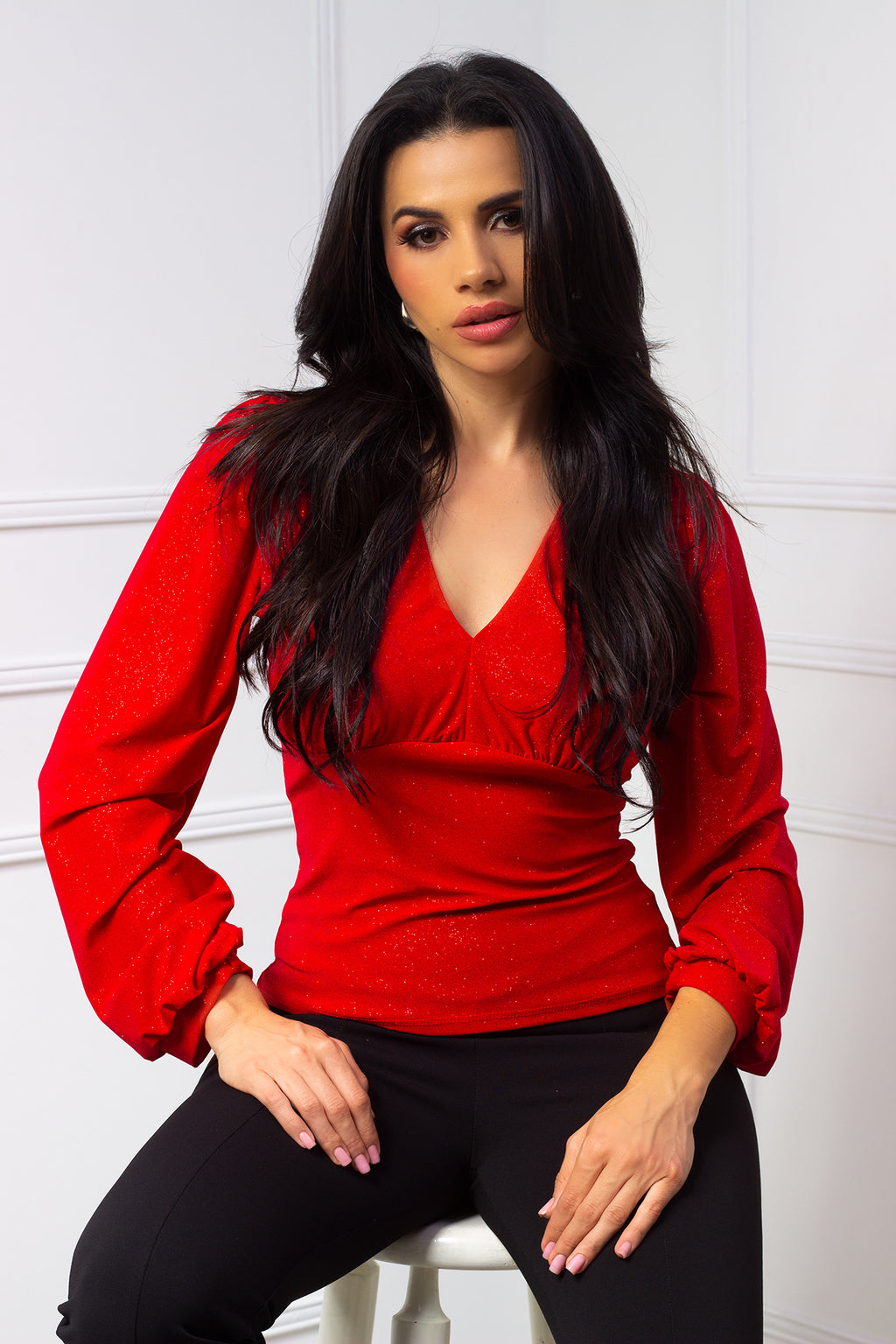 Blusa roja glitter