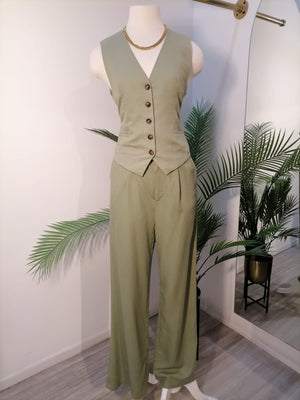 Pantalón verde olivo de Lino