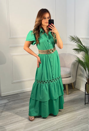 Vestido verde corte A