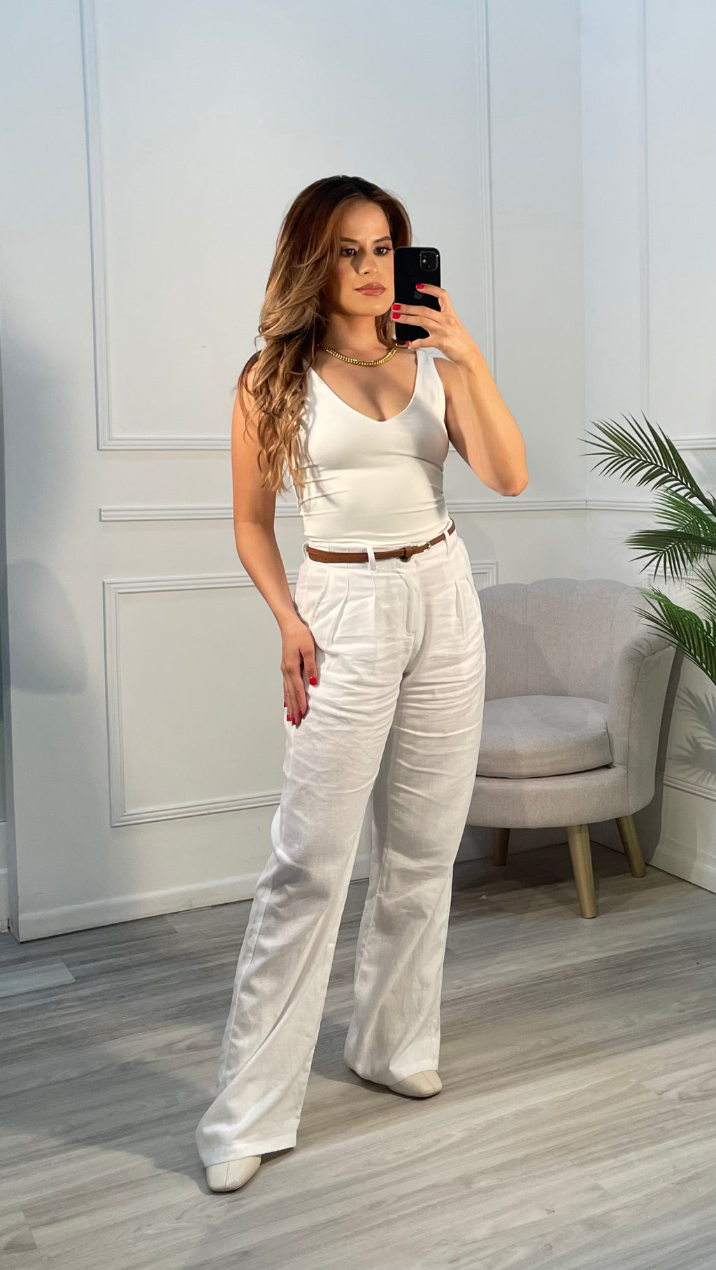 Pantalón estilo trouser blanco