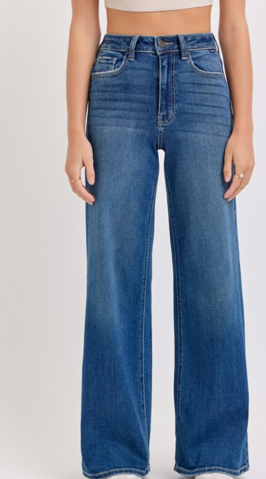 Jeans wide leg azul